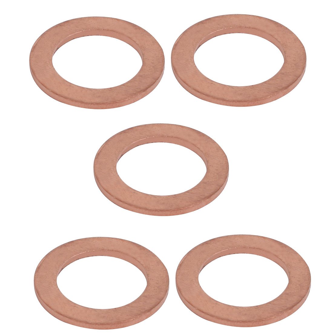 Sourcingmap 5pcs 16mmx24mmx1.5mm Copper Flat Ring Sealing Crush Washer Gasket, 16*24*1.5