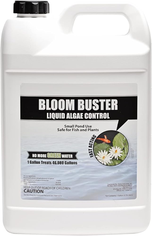 Bloom Buster Algae Control for Fish Ponds & Water Gardens - Gallon - Safe for Koi Fish, Goldfish & Plants - Controls Algae in Ponds & Water Features, EPA Registered — 사진 1