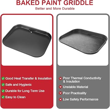 Griddle Plate for Ninja Woodfire Outdoor Grills OG700 Series, Flat Top Griddle Plate Compatible with Ninja XSKGRDPLT Woodfire OG701, Non-Stick Griddle Pan, Insert