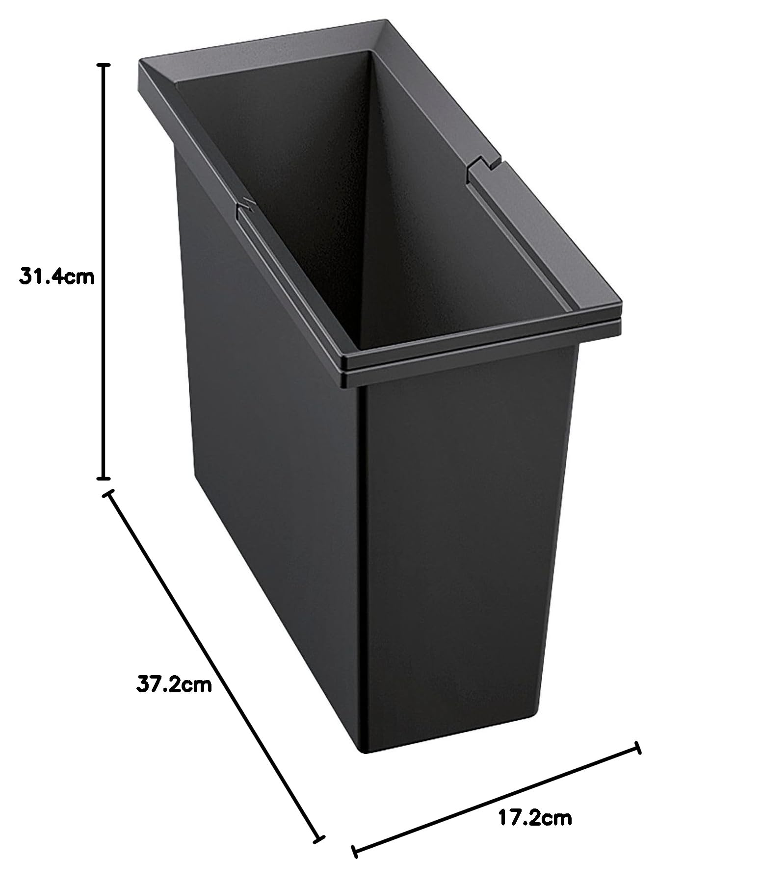 BLANCO Cubo de basura de 15 litros, apto para sistema de separación de basura, plástico antracita