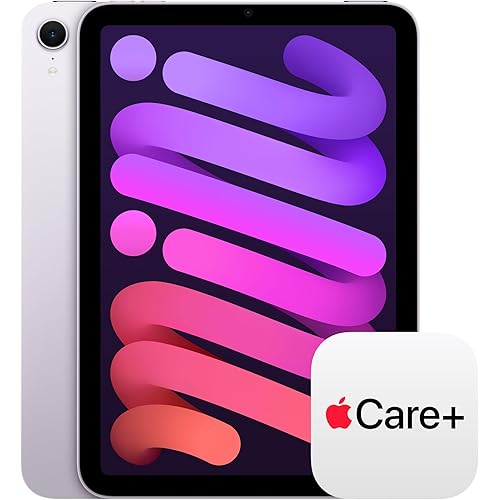 Apple iPad mini (A17 Pro): Apple Intelligence, 8.3-inch Liquid Retina Display, 512GB, Wi-Fi 6E, 12MP Front/12MP Back Camera, Touch ID, All-Day Battery Life with AppleCare+ (2 Years) — Purple