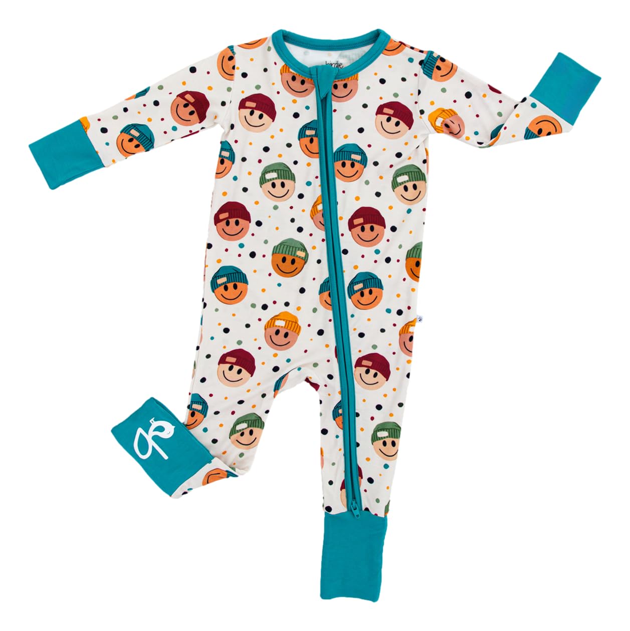Birdie Bean Unisex Convertible Footie Romper - Sterling (Smile), 18-24 Months