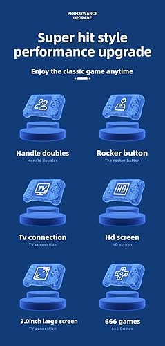 Miniatura 4 de Consola de juegos portátil, mini máquina retro de arcade precargada con 500 juegos clásicos como Contra y Super Mario, pantalla HD de 3 pulgadas,