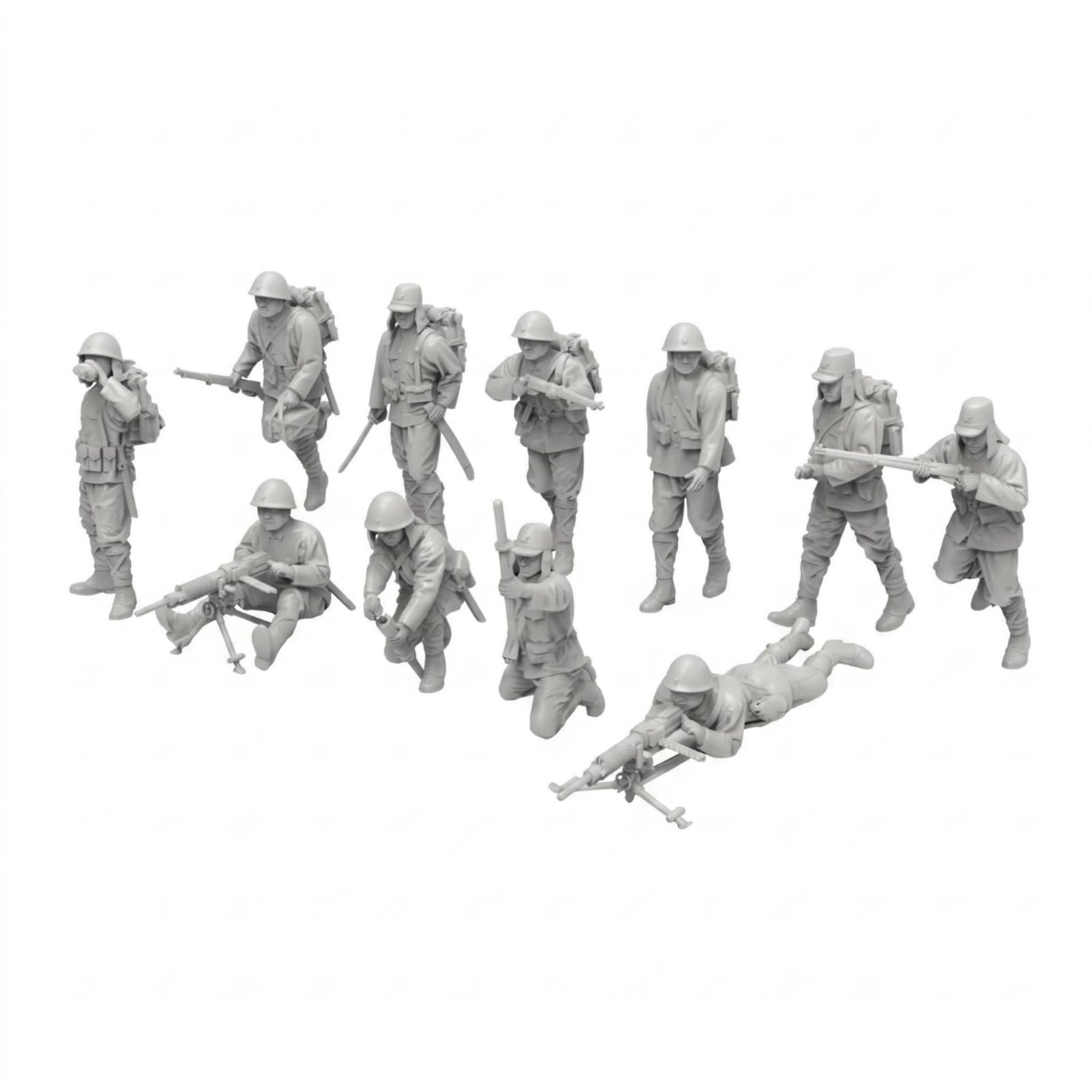 Figuras de en Miniatura Figuras Miniatura Maquetas Colección Personalización Hechas en Resina sin Pintar para Pintar a, 5cm-Conjunto Completo De 11