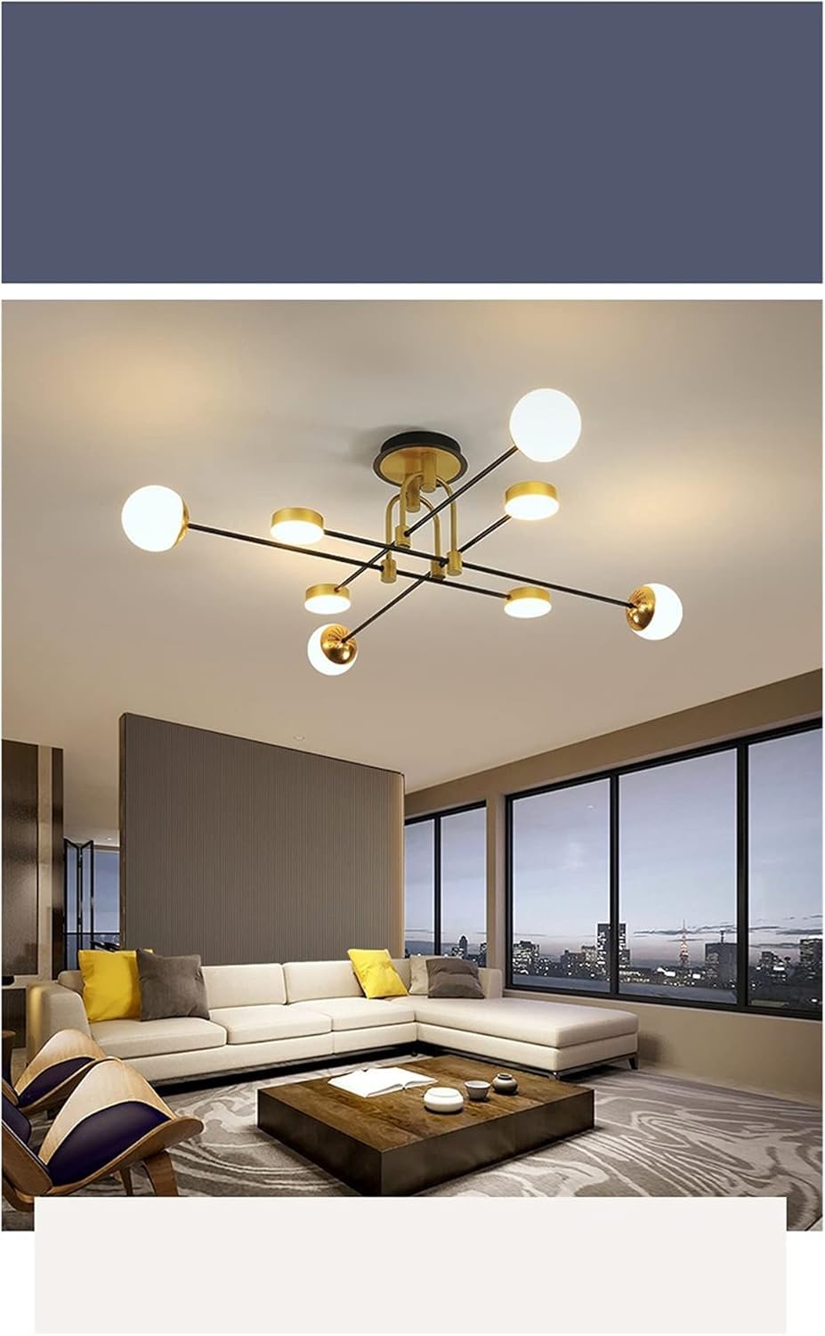 Lustre LED moderne compatible avec salon, salle à manger, cuisine, chambre à coucher, cadre noir et doré, lampe suspendue au plafond,Lampe à Suspension