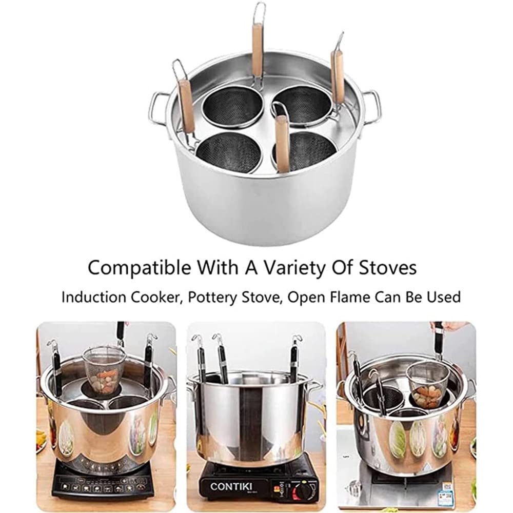 Agujeros Olla De Cocina De Pasta De Acero Inoxidable con Cesta De Inserción De Colador, Juego De Cocina De Bola De Masa De Verduras Y Fideos De Pasta para Cocina Casera Restaurante