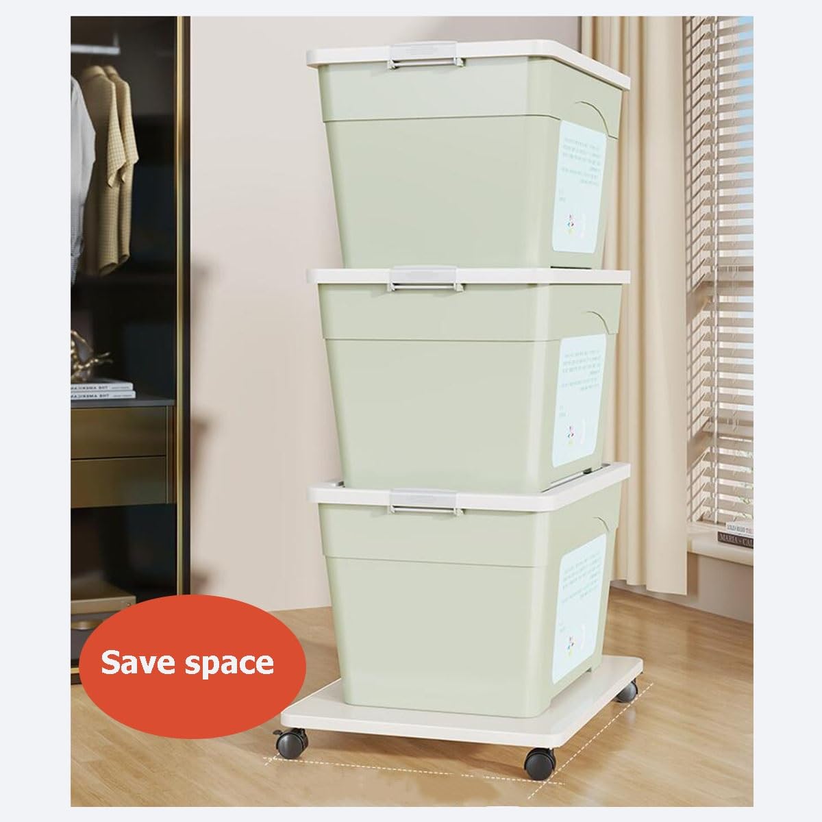 Supporto per Stampante con Ruote bloccabili, ripiano Mobile per Stampante/fotocopiatrice, Design Quadrato in Legno, Ideale per casa o Ufficio.