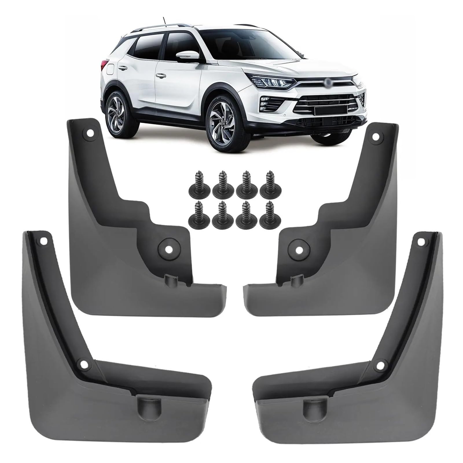 Mudflaps Compatible with SsangYong Ssang Yong Korando C300 Gen 4 2019 2020 2021 Mudguard Fender Mud Flap Guard Splash Car Styline Front Rear