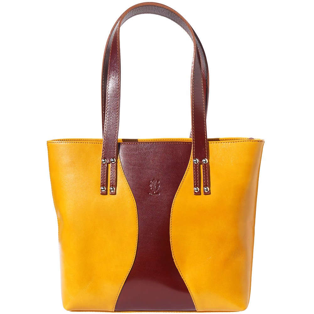 Handbag and Shoulder Bag with Double Handle 205 Yellow-brown