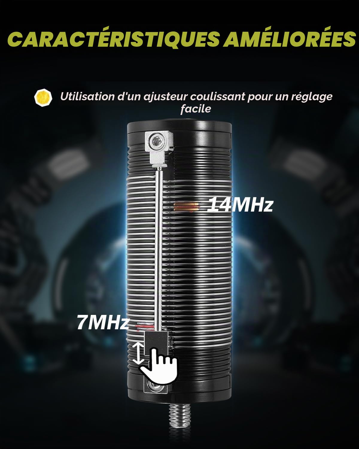 AURSINC Antennes JPC-12 Bidon RF amateur 7-50 MHz, antenne verticale universelle 40-6 m (8 bandes, extérieur), 4,1 m (M10)