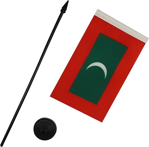 Miniatura 373 de Bandera de la bandera del Líbano de AZ, 3.9 x 5.9 in, bandera de escritorio libanesa, 5.9 x 3.9 in, barra y base de plástico negro