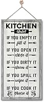 Vista 26 de Letrero Colgante de Reglas de Cocina en Madera, Decoración Rústica de Cocina en Madera, Letrero de Arte de Pared Impreso en Madera, Letrero Rústico