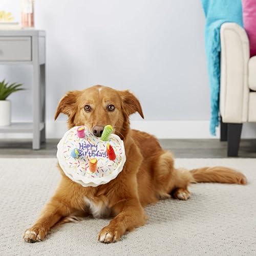 Miniatura 3 de Juguetes para perros y gatos pastel de feliz cumpleaños juguete para mascotas acogedor peluche de algodón masticable velas coloridas para mascotas