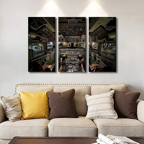 Miniatura 111 de Lienzo decorativo para pared, 3 piezas, póster de nariz de avión, arte de hélice gris, decoración del hogar, lienzo inspirador, decoración de pared