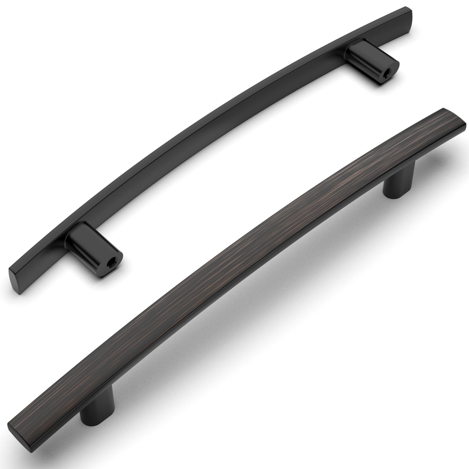 Amerdeco 10 Pack Oil Rubbed Bronze Cabinet Pulls 5 Inch(128mm) Hole Center Cabinet Hardware Kitchen Cabinet Handles for Bathroom Gold Drawer Pulls Dresser Pulls ZH0003