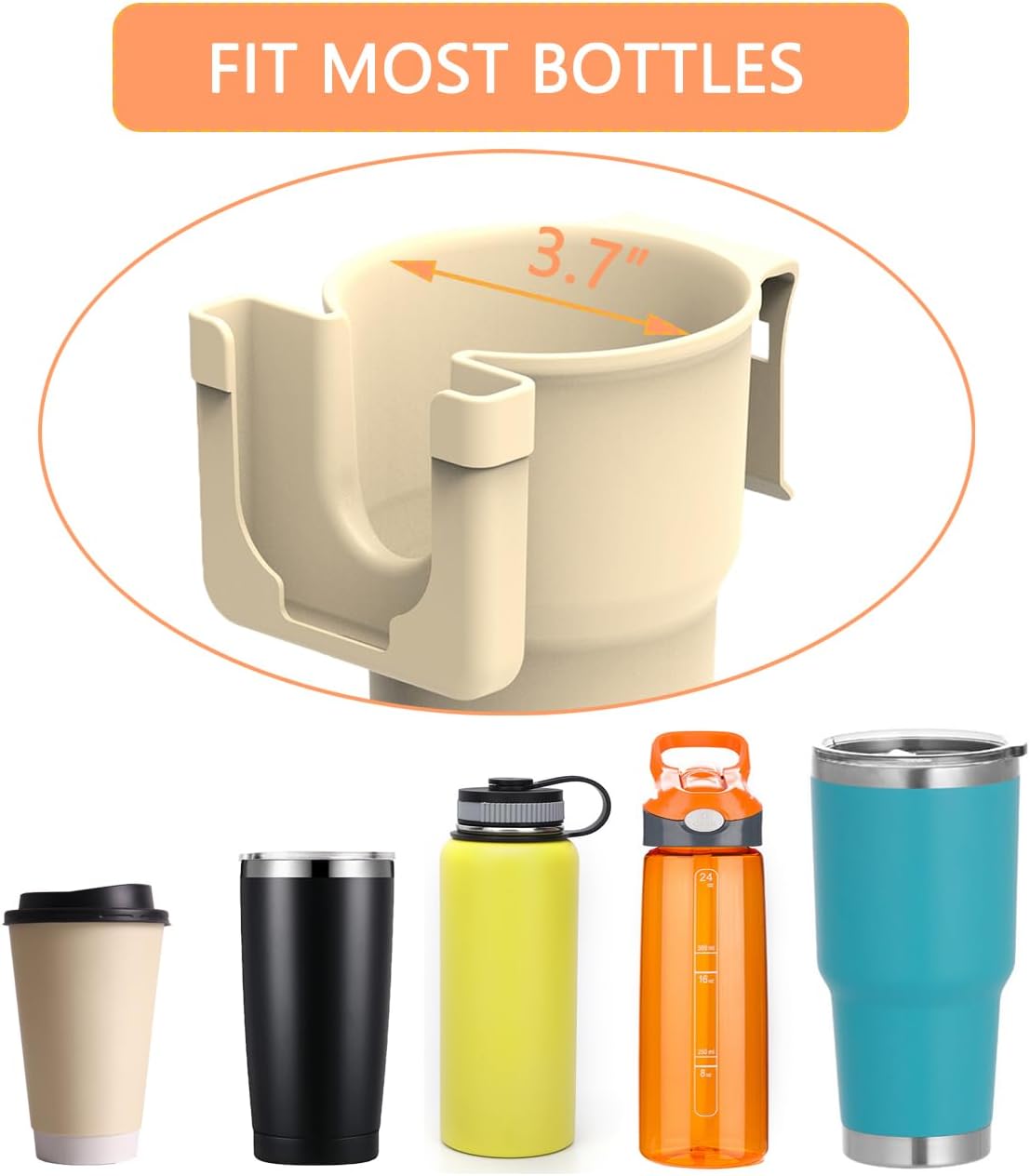 LAMIVEENLA Shopping Cart Cup Holder with Phone Holder - Portable Shopping Cart Drink Holder Attachment Water Bottle Holder for Grocery Cart for Hanging Coffee Drink Plastic