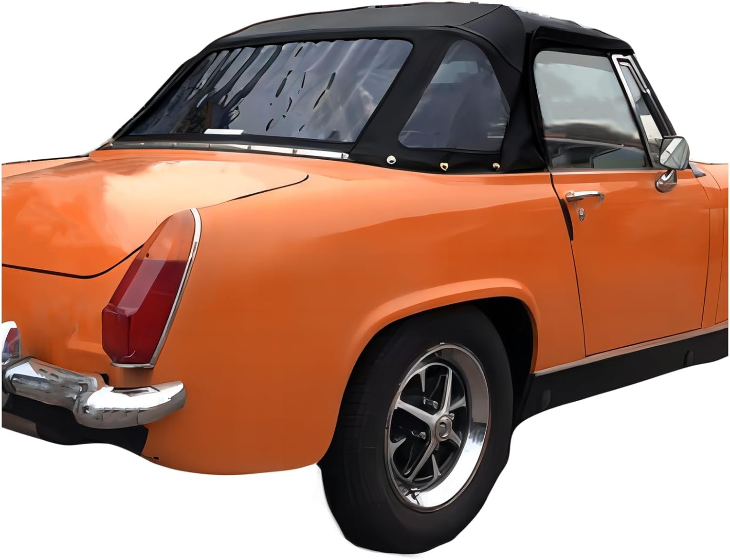 HECASA Convertible Soft Top Compatible with 1970-1980 MG Midget Soft Roof Replacement with Clear Plastic Window, Premium Grade Sailcloth Vinyl Black