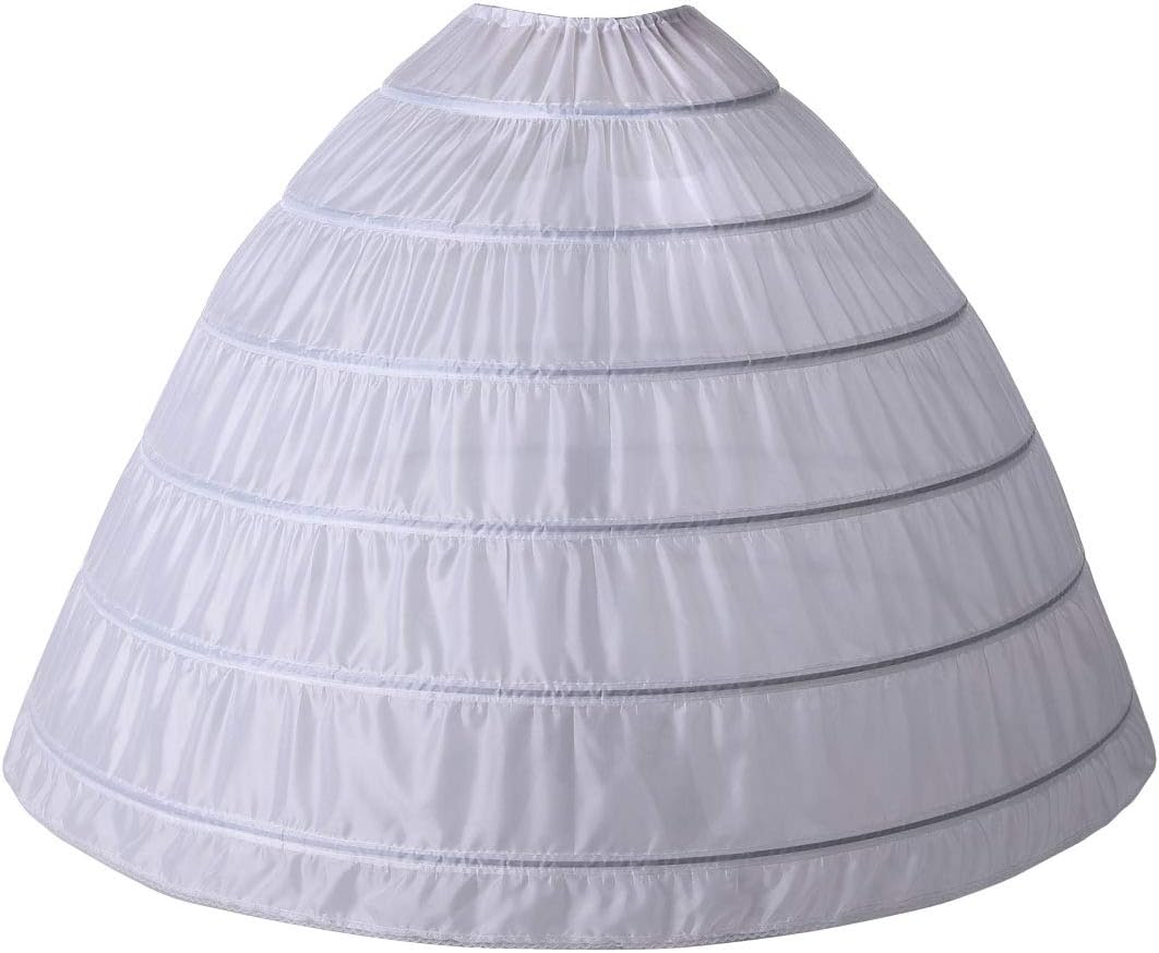 Full A-line 6 Hoop Petticoat for Women Underskirt Slip Crinoline For Bridal Dress PT06