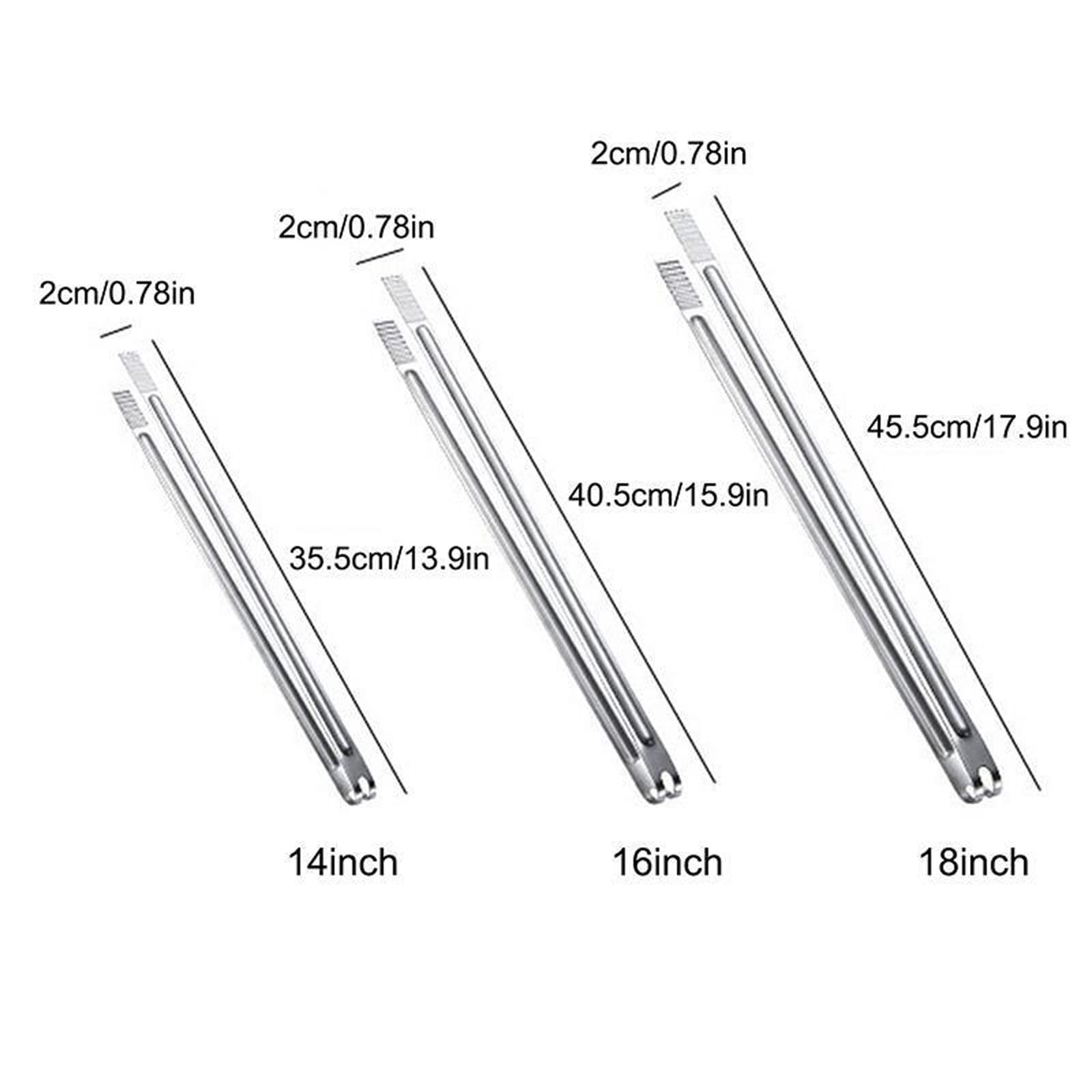 Pinzas de Cocina Pinzas para Alimentos Pinzas para Servir de Acero Inoxidable Pinzas de Cocina Pinzas de Cocina para Barbacoa Utensilios de Cocina (Plata 16 Pulgadas)