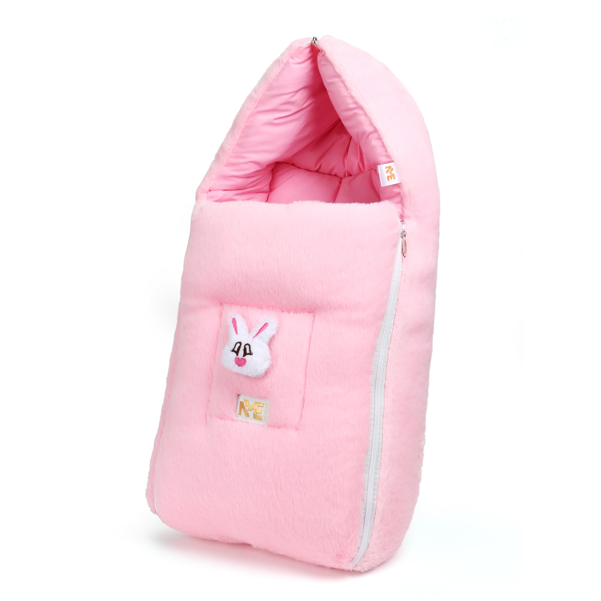NME COLLECTION Velvet Baby Carry Bed Infant Lounger Sleeping Bag 3 in 1 for New Born Babies (0-6 Months) Baby Fur Material Portable Travelling Bed for Infants with Super Soft Inner-image-20