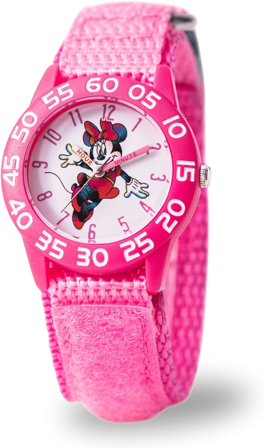 Disney Minnie Mouse Kids' Plastic Time Teacher Analog Quartz Nylon