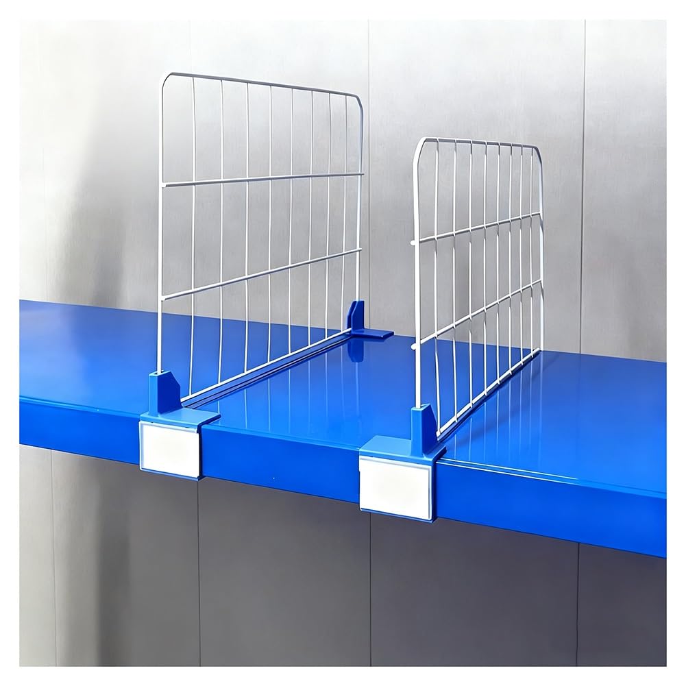 Separador de estantes de acero multifuncional, tablero aislante para almacenamiento de armario, paquete de 10 unidades, color blanco, perfecto para estantes de ropa (40 x 35 cm)