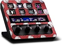 Vista 22 de MightySkins - Piel de fibra de carbono compatible con Elgato Stream Deck + – Too Many Roses Acabado de fibra de carbono texturizado protector