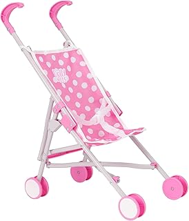 Dolly Tots Single Stroller | Toy Dolls Buggy | Baby Doll Pushchair | Childrens Baby Doll Stroller Toy Umbrella Fold Stroller | Role Play Toy Dolls Buggy Pushchair | Ages 2+