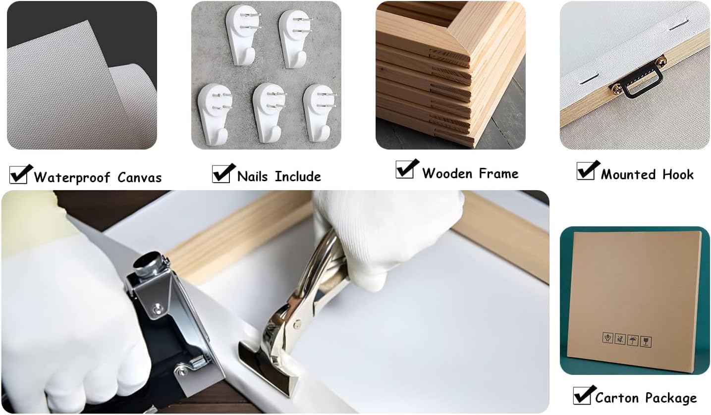 KLVOS Kunstdruck auf Leinwand, Motiv: tropischer Baum, Motiv: grüne Kokospalme, Motiv: Küste, abstraktes Blatt-Kunstwerk, Leinwanddruck für Waschraum, Schlafzimmer, Dekor