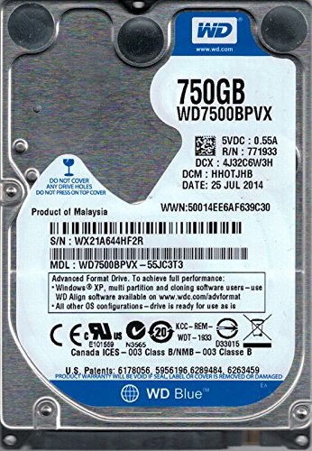 Preisvergleich Produktbild Western Digital WD7500BPVX-55JC3T3 DCM: HHOTJHB WX21A 750GB