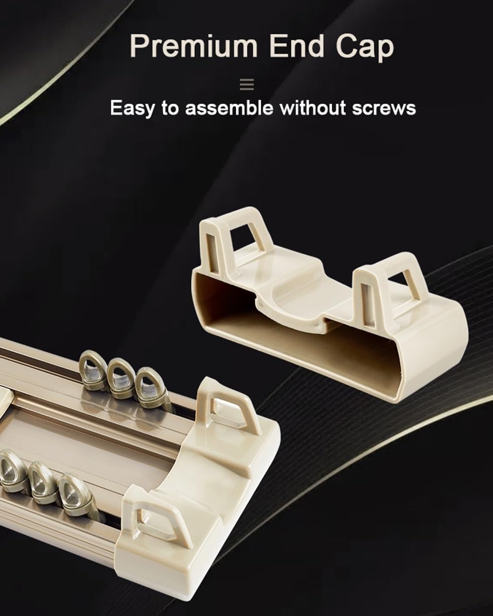 1-6m Heavy-Duty Ceiling Curtain Track, Double Track Rails with Silent Rollers, White/Champagne, 320cm (2 x 160cm) for Smooth Gliding Curtains