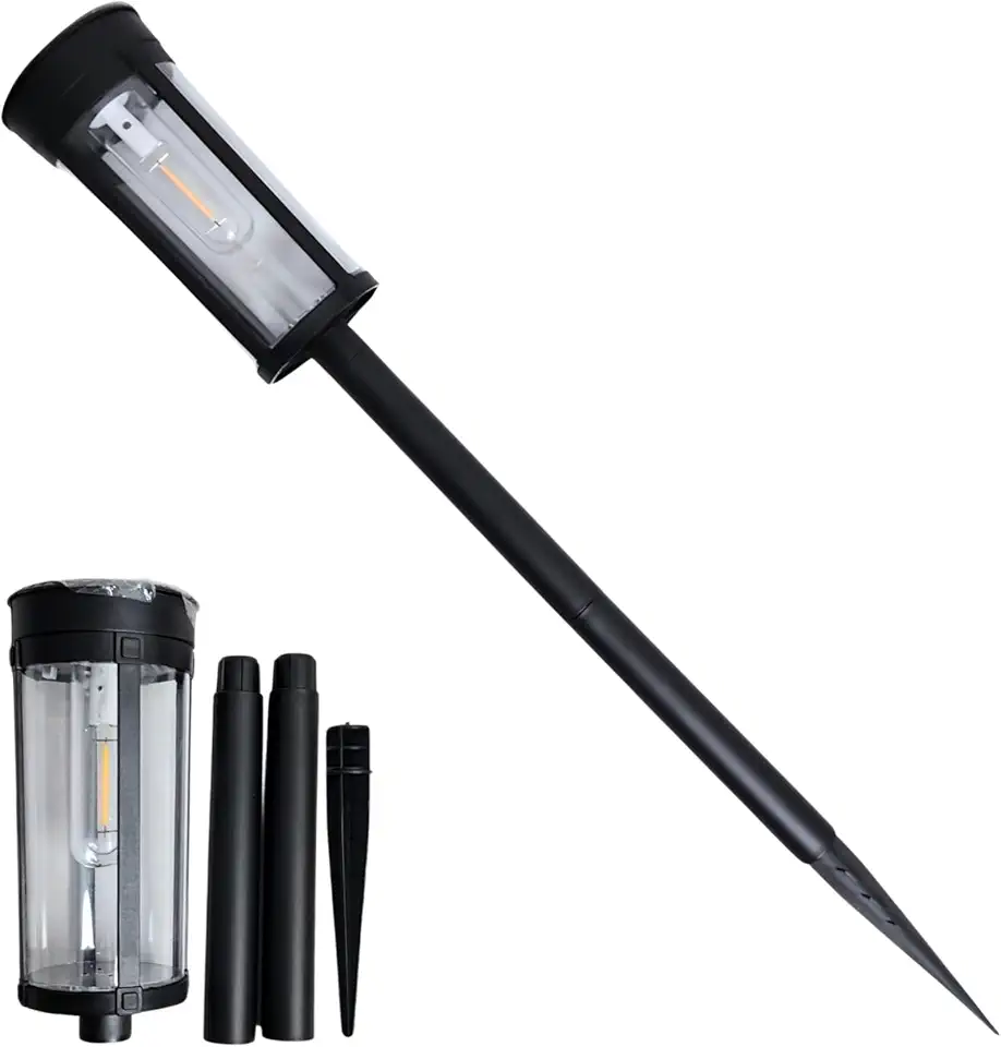 Luminária Solar Jardim Premium IP65 - Prova D'água Total Modelo Ajustável em Estaca Recarga Rápida 8h 1 Peça