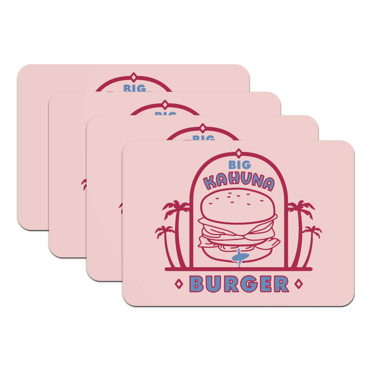 Grand set de table Big Kahuna Burger en caoutchouc antidérapant pour protéger votre table