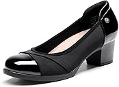 DREAM PAIRS Women's Pumps Low Chunky Block Closed Toe Shoes Work Comfortable Heels Round Toe Dress