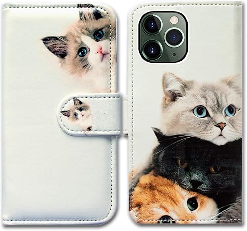 Funda para iPhone 11 Pro, diseño de gato marrón con tapa y ranura para tarjetas, función atril para iPhone 11 Pro
