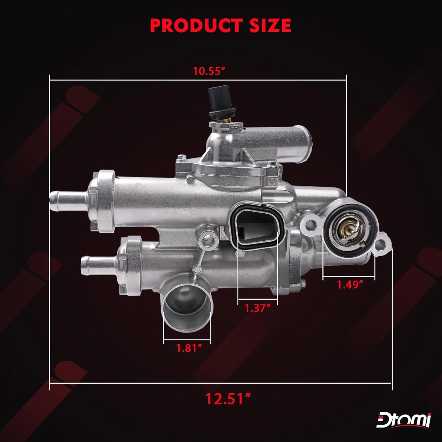 Aluminium Engine Coolant Thermostat Housing Compatible with Chrysler Dodge Jeep Vehicle 200 08-10, Sebring 08-14 & Avenger 09-17, Journey & Compass 07-17 Patriot 07-20 Replaces# 68003582AB, 902-319