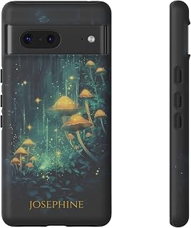Personalized Mushroom and Firefly Phone Case | Dual Layer Protection for Select Google Pixel Models (Matte, for Google Pixel 7)