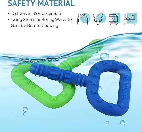 Miniatura 4 de Juguetes sensoriales para masticar con motor oral, en forma de T, paquete de 4 palitos de silicona para masticadores autistas, TDAH, SPD,