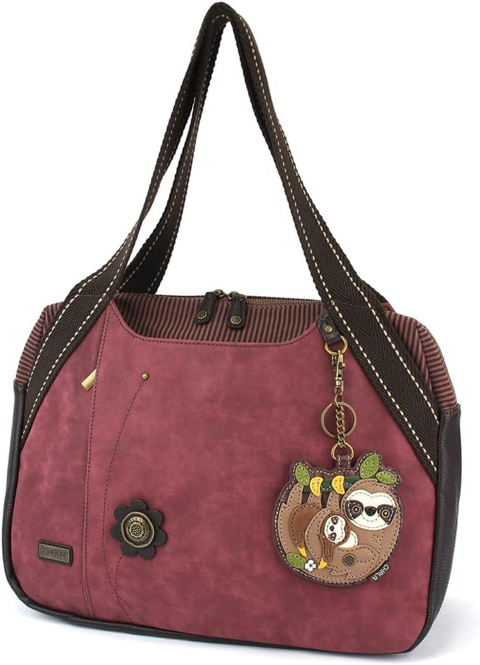 CHALA Bowling Bag - Sloth Family - Burgundy