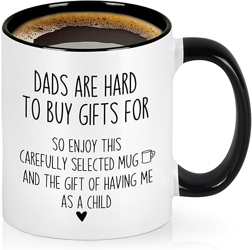 Cabtnca Regalos para papá, taza para papá, regalos de cumpleaños de hija e hijo, regalo del día del padre para papá, 11 onzas, color blanco