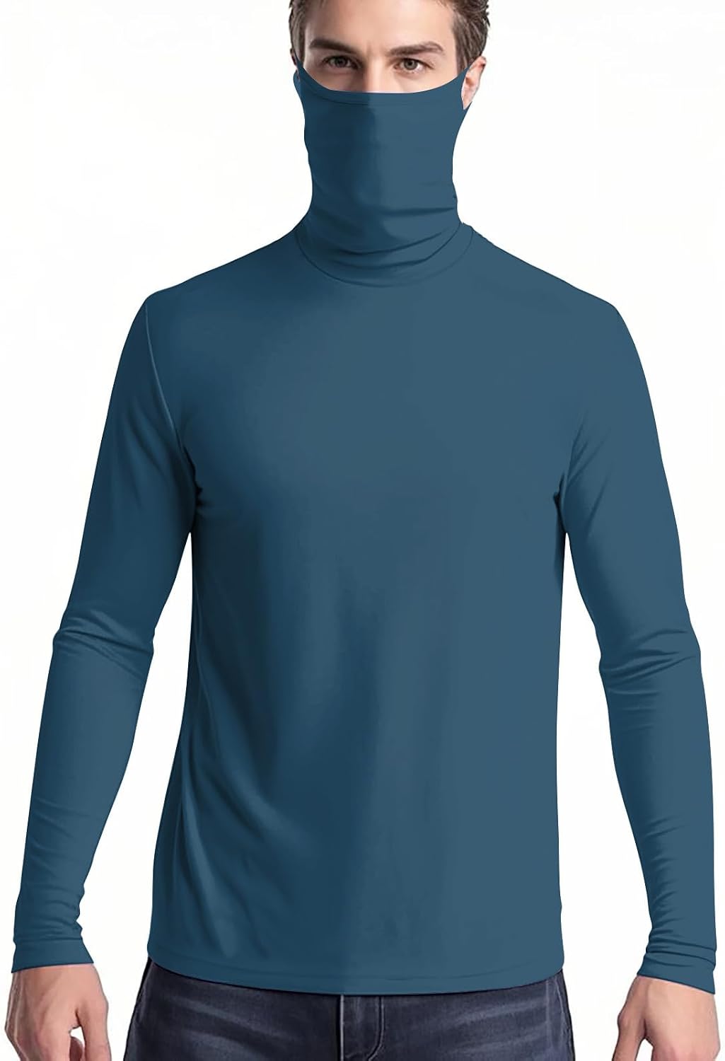Women's Protection Shirts with Face Mask, Unisex Outdoor Long Sleeve Shirt Cooling Hiking Workout Tops Blouses Tshirts