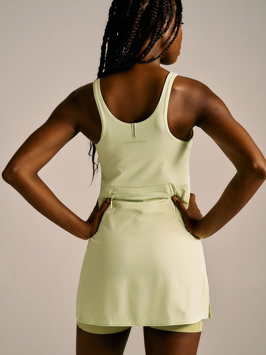 Outdoor Voices Women’s Jog Dress, Lightweight Athletic Dress with Built-in Shorts