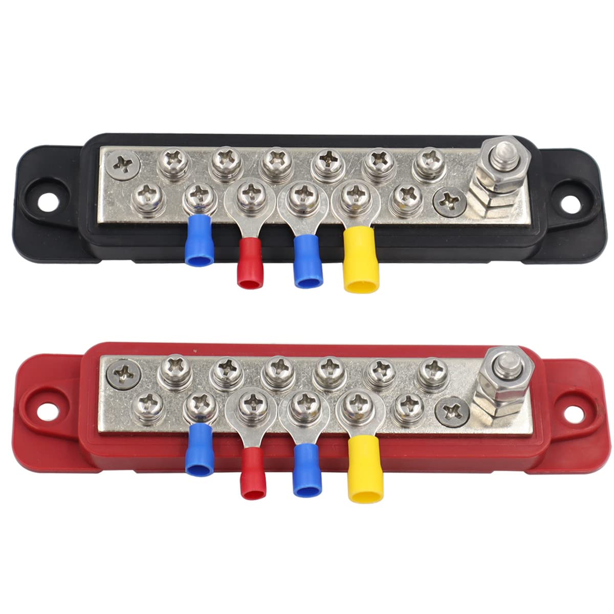12-48V Power Block 180A Bus Bar - 12 Terminal Power Distribution Block With 32 Wire Lugs For Car Audio & Solar Systems Electrical Components - Foto 3