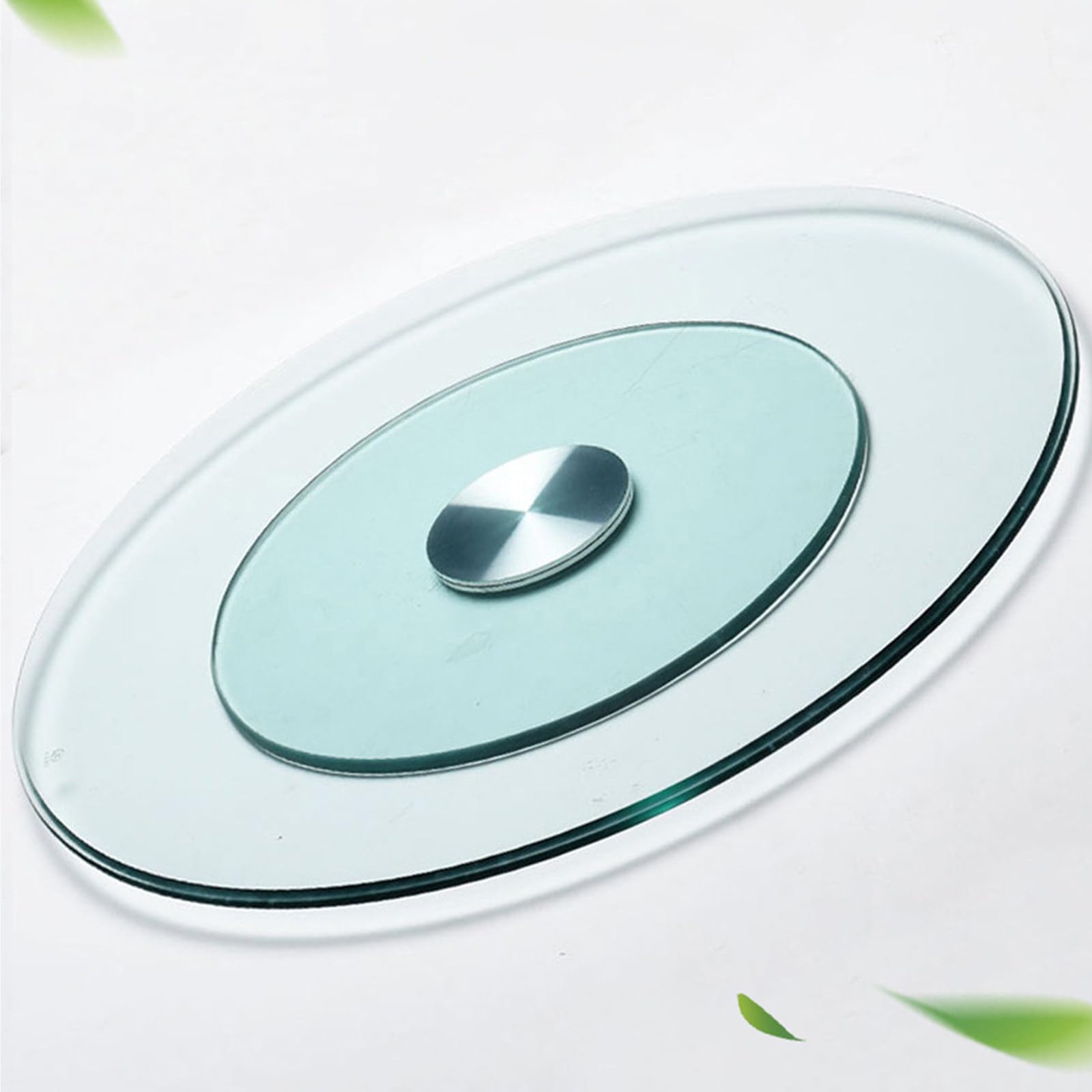 FANGQMM 24-47 inch Round Glass Lazy Susan Smooth Serving Plate 85cm/33.4in