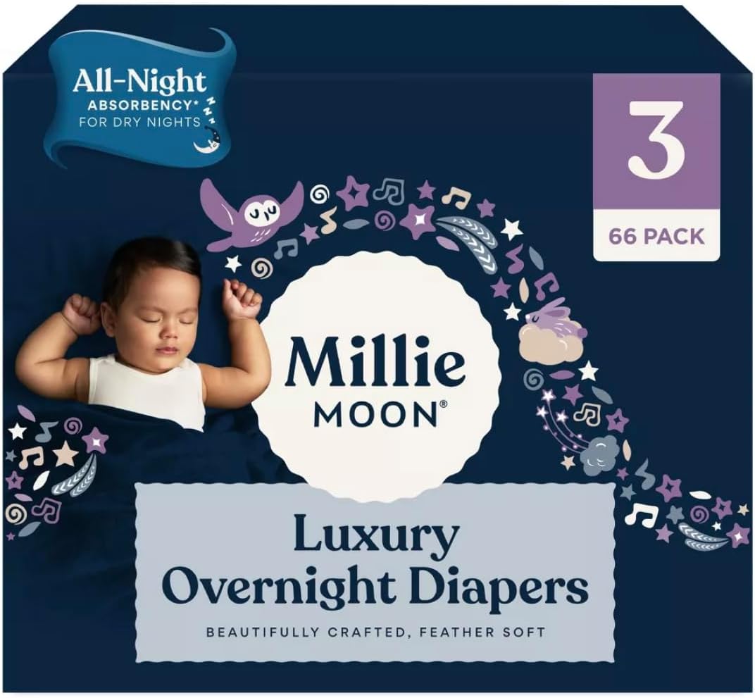 Millie Moon Overnight Diapers Size-3 Count-66 Soft & Leak Protetion Hypoallergenic
