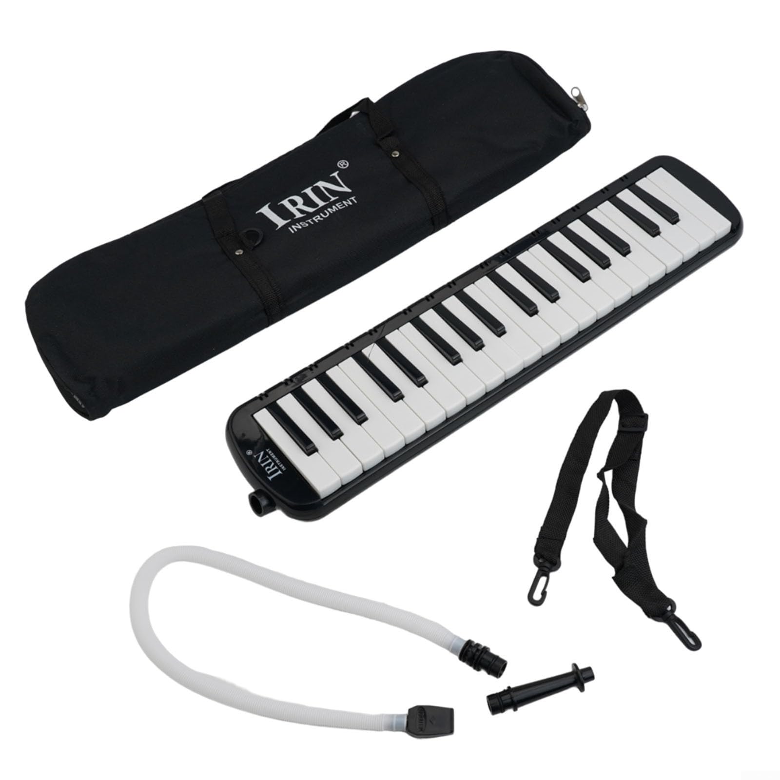Melodica, 1 tastiera a 37 tasti con tubo e borsa per il trasporto, tono brillante e facile da suonare per studenti, melodica per lezioni, pratica e lezioni di musica (nero)