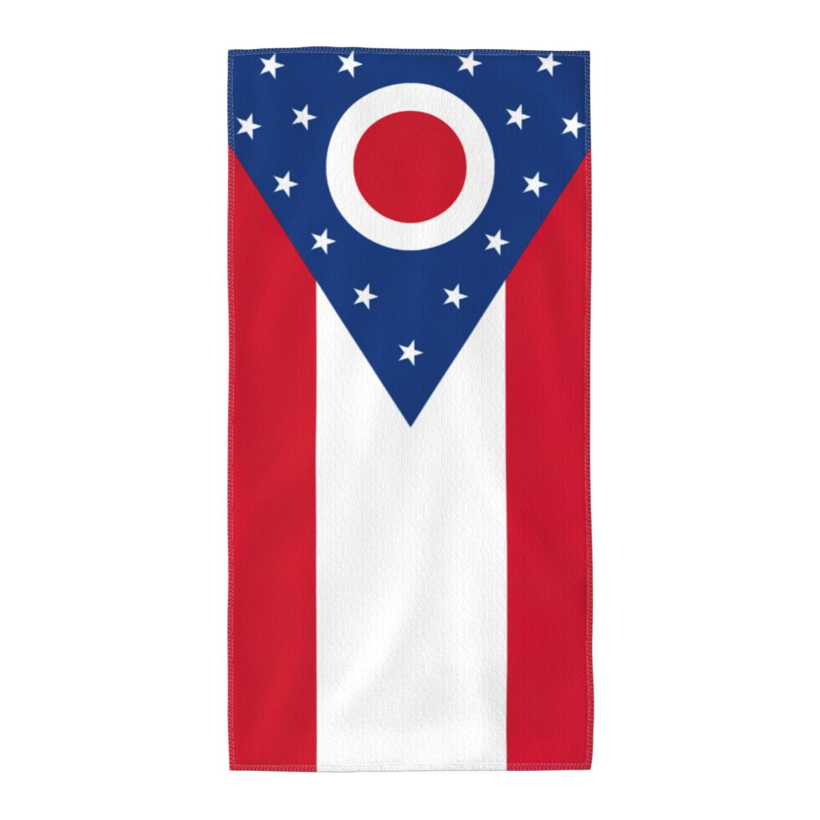 DIEzig Ohio State Flag Fashion Printed Long Bath Towel For Pool Side Seaside Holiday