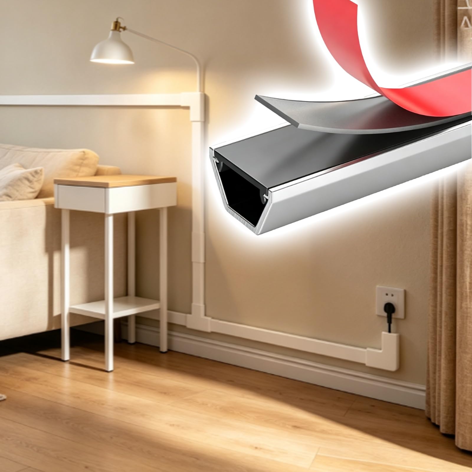 Spegnicavo In Alluminio, Canalina Cavi Esterno, Coperture Cavi A Pare | Per Uffici, Decorazioni Casa, Organizer Cavi Elettrodomestici, Protezioni Cavi Cavi(14x30mm(5/9x1 1/6in),5 set)