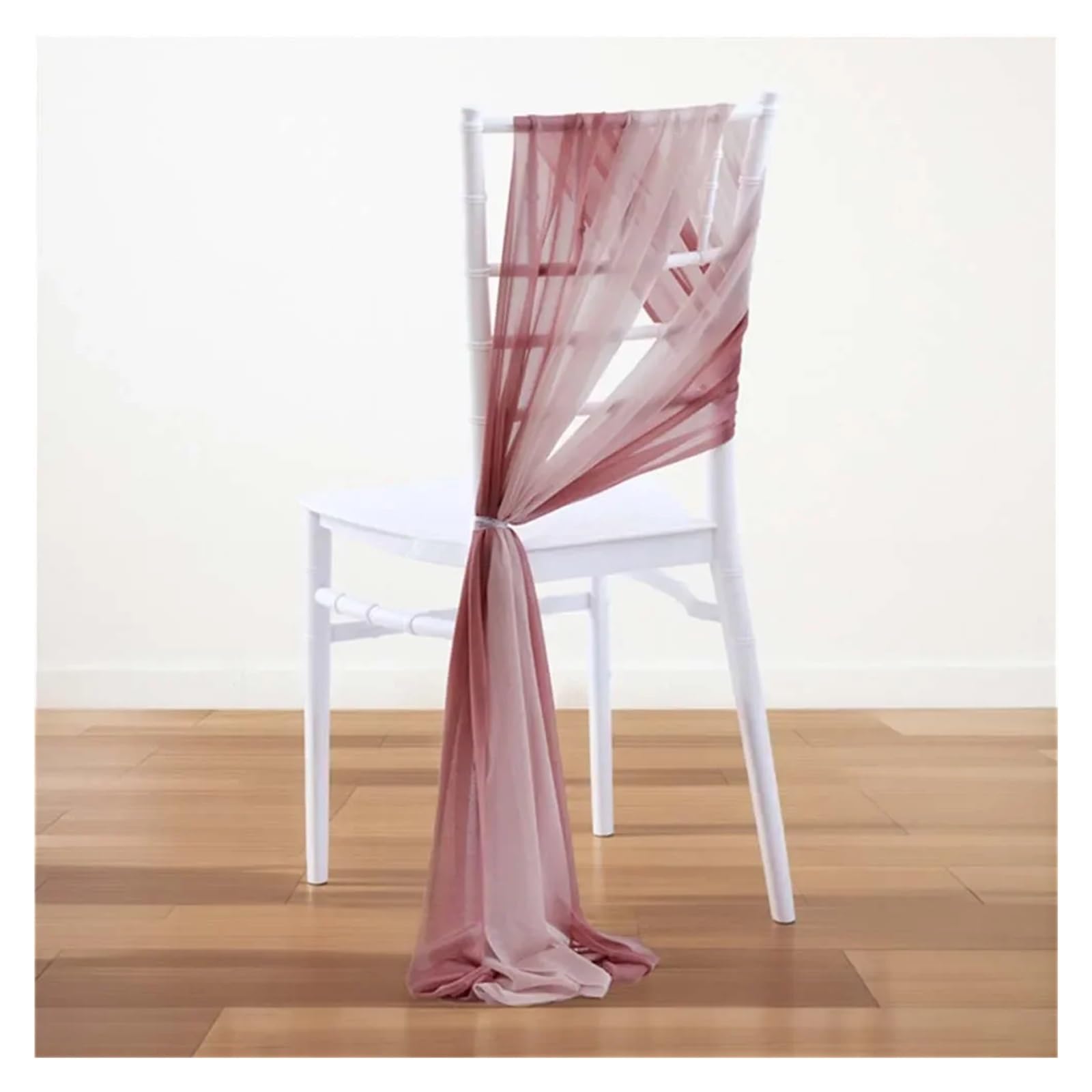 Stuhlschleifen 24Pcs Chiffon Stuhl Schärpen Hochzeit Stuhl Abdeckungen Ribbon Party Gang künstliche Blume Stuhl Abdeckung Hotel Bankett Dekor(Burgundy)