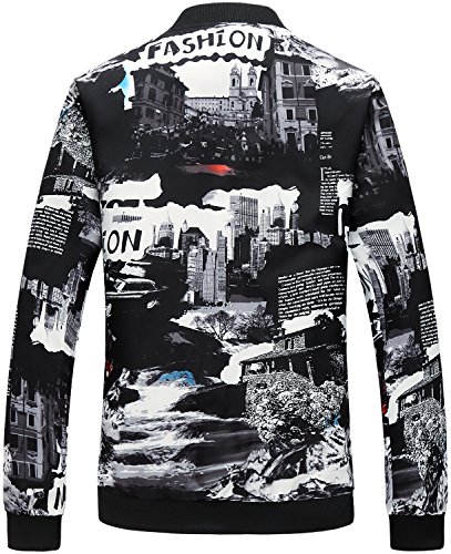 Image of HENGAO Men's Stylish Floral Bomber Jacket
